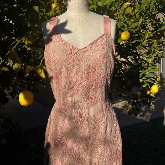 marciano pink dress Marciano Patterned Knit Cut-out Mini Dress